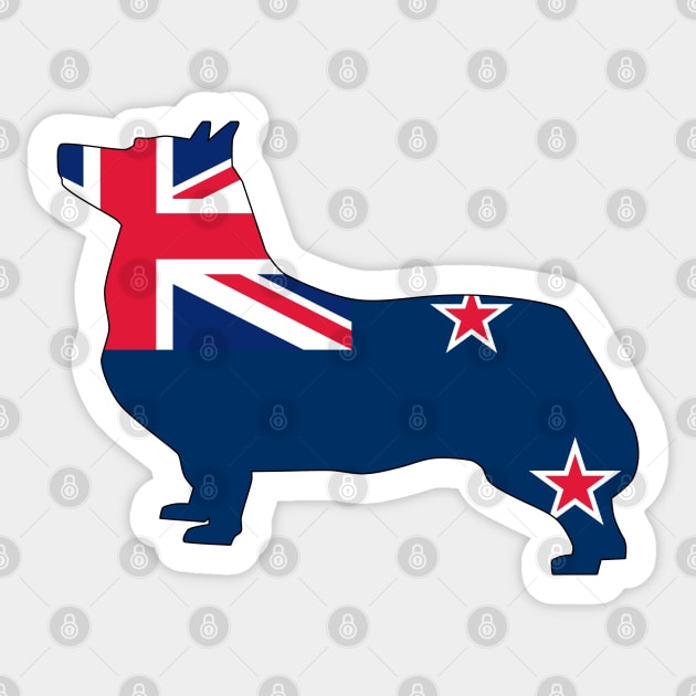 Swedish Vallhund New Zealand Flag Filled Sticker by DPattonPD